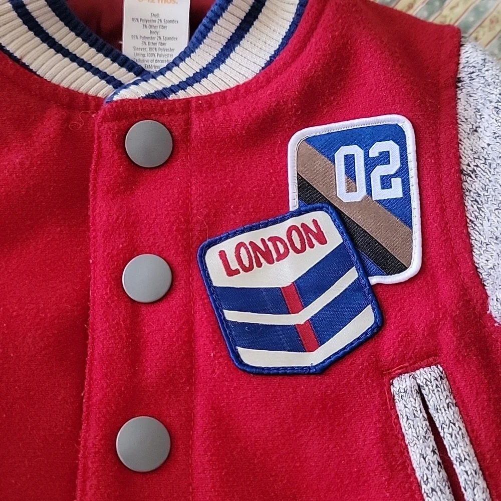 GYMBOREE BABY BOYS STADIUM JACKET LETTER 6 9 12 MONTHS COAT